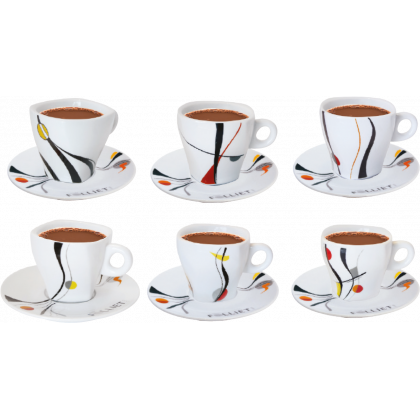 6 tasses et 6 sous tasses à chocolat ALUNYA