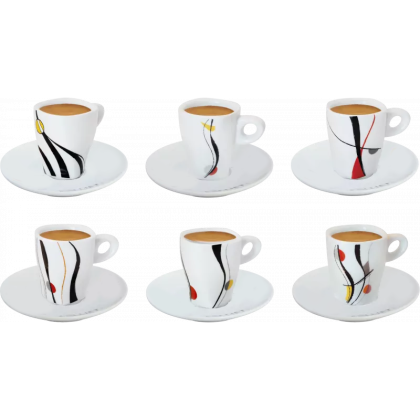 Lot de 6 tasses et 6 sous tasses Alunya