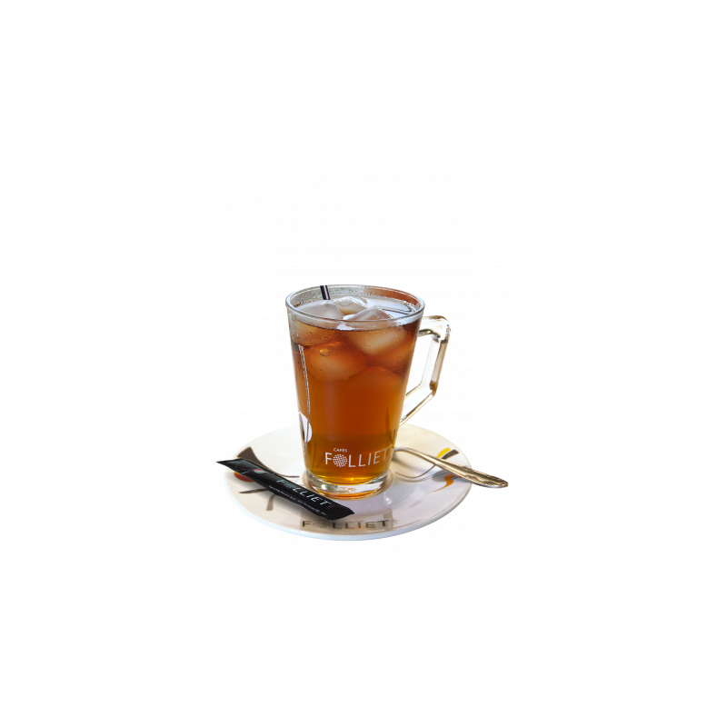 Thé vert glacé litchi x10 – Sachets pyramide | Cafés Folliet