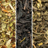 Apperçu des thés et infusions : infusions des alpages bio, thé earl grey et thé vert menthe bio