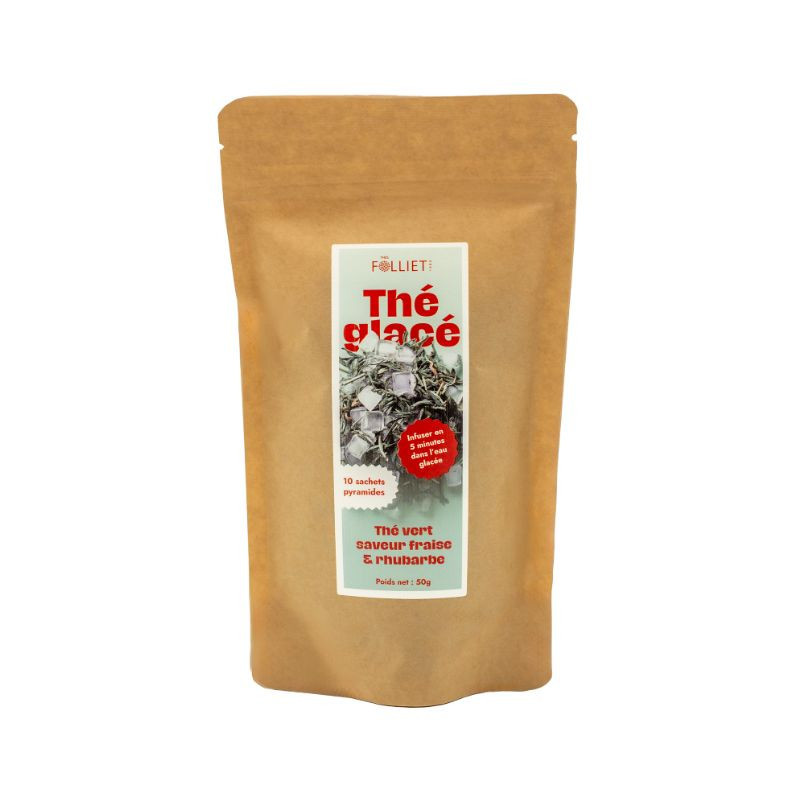 Thé Vert Glacé Fraise & Rhubarbe - Infusion à Froid | Thés Folliet
