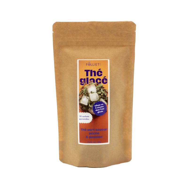 Thé Vert Glacé Pêche & Passion - Infusion Rapide | Thés Folliet