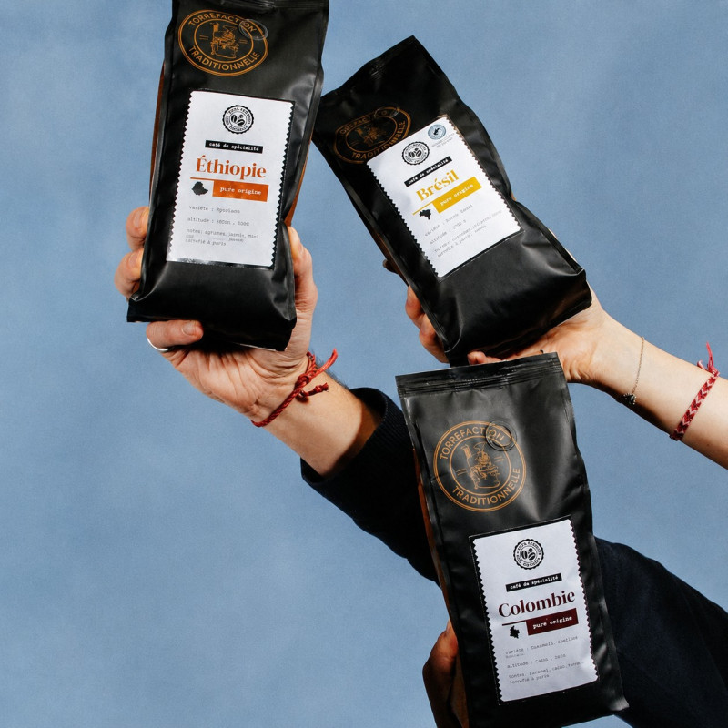 Collection cafés de spécialité 3×500g grains | Cafés Folliet